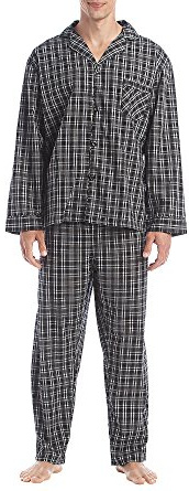 Hanes Gewebter Herren-Schlafanzug. Gr. XXXX-Large Hoch, Black Plaid