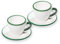 GMUNDNER KERAMIK Espresso for you Gourmet Kaffeeset Grüner Rand Geschirr, handgemacht in Österreich