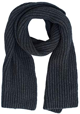 FosterNatur, Damen/Herren Schal dickripp, 100% Wolle extrafein (Anthra)