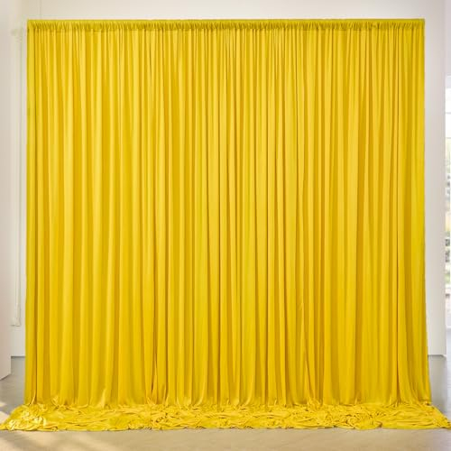 Faltenfreier, gelber Hintergrund für Partys, Polyester-Fotohintergrund, Vorhänge, 2 Paneele, 1,5 x 3 m, für Hochzeit, Geburtstag, Fotografie, Hintergrund, Babyparty, Dekoration, 3 x 3 m