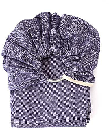 NéoBulle - Sling Sergé Brisé - Portage en Écharpe sans Nœud - Installation Facile - Léger et Confortable, en Coton Bio - 100% Fabriqué en France - De la Naissance à 3-4 Ans, Bleu Cobalt