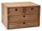 KIRIGEN Wood Desktop Organizers with Drawers Home Workspace Office Supplies Wooden Storage Box Shelf Case Hold Makeup Box with 4 Drawers Dark Brown