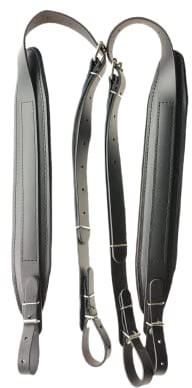 Premium Akkordeongurte Leder, 6cm Schultergurte 60-120 Bass (Schwarz)