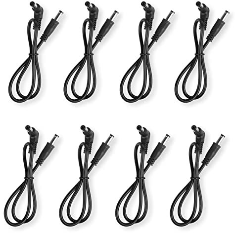 Mr.Power Guitar Effect Pedal DC Cable 5.5 x 2.1mm Power Lead/Cord, Male to Male 24AWG Connector Plug Wire Adapter (16 inch, 8 Pack)