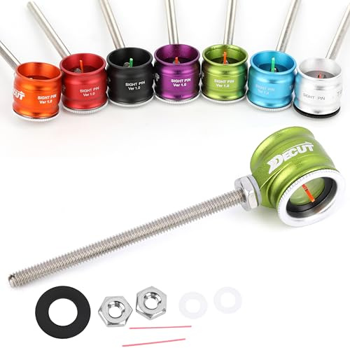 Bogenschießen Visier Recurvebogen Bogenvisier Single Pin Sight Fiber Optical Zielvisier Bogenvisier Jagdvisier für Recurve Bogen Jagdzubehör Rechte oder Linke Hand (0.5, grün)