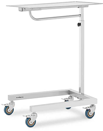 Steinberg Systems Rollwagen / Instrumententisch seitlich offenes Design 600 x 400 mm höhenverstellbar Edelstahl/Gummi Instrumentenwagen