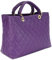 Belli edle italienische Echt Nappa Leder Damentasche Henkeltasche Umhängetasche gesteppt in lila viola - 34x25x17 cm (B x H x T)