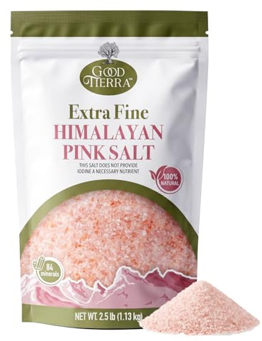 Good Tierra Sel rose de l'Himalaya dans un sac PET - Grain extra fin - 2,5 lb.