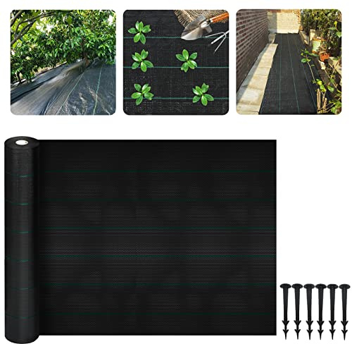 YZNAHRE Unkrautvlies Gartenvlies 100g/m² Unkrautfolie, 2x10m Anti-Unkrautgewebe Mulchfolie Mulchvlies, Pflanzenschutz Wasserdurchlässig UV-Schutz