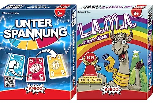 AMIGO 1603 - Kartenspiel, Unter Spannung, 8 Jahre to 99 Jahre & Spiel + Freizeit Spielkarten 01907 - LAMA