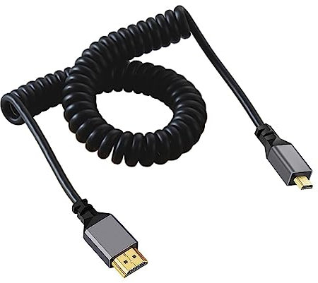 cablecc 4K 60hz Micro HDMI 1.4 Maschio a HDMI Maschio Connettore dritto Stretch Cavo a spirale per HDTV Monitor Computer Laptop