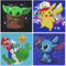 Sencangxun Diamond Painting Kinder Junge Anime Bilder, Bastelset 5d Diamant Painting 4 Stück Kreative Geschenke für Mädchen Und Jungen, Basteln Junge 8 Jahre Home Wall Decor (Rahmenlos15x15 Cm)