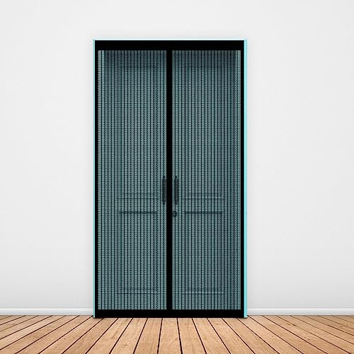 Moustiquaire Porte Magnétique Rideau 60 x 190 cm Maille Très Dense Moustiquaire Empêche Les Insectes D'Entrer Rideaux Anti Mouche pour Portes Balcon Cave Salon Camping car, Noir