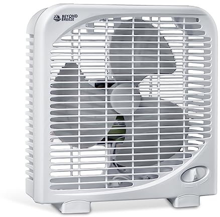 BEYOND BREEZE Box Fan, 9 inch 2 Speeds Table Fan with Strong Airflow, Portable Tabletop Fan for Bedroom, Bathroom, Kitchen