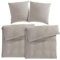 Pure Label Musselin Bettwäsche 135x200 4-teilig bestehend aus Bettbezug 135 x 200 cm 2er Set, Kissenbezug 80x80 cm 2er Set aus Baumwolle - Traumhaft kuschelige Bettwäsche-Sets in Taupe