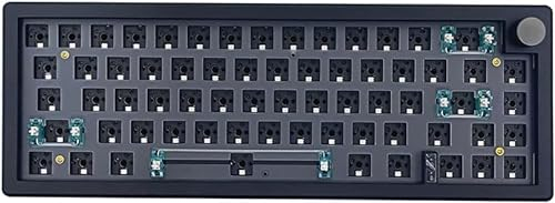 BOYI GMK67-65% Hot-Swappable Mechanical Keyboard - Bluetooth 5.0/2.4G/Type-C Tri-Mode Wireless RGB With PCB Mounting Plate, EVA Sound Insulation Mat, Customizable (Black+Knob)