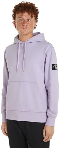 Calvin Klein Jeans Herren Hoodie Badge mit Kapuze, Violett (Pastel Lilac), XS