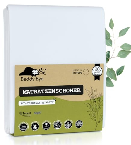 Matratzenschoner 200x220/40 cm Top-Qualität Oeko-TEX® Hergestellt in EU ~ Inkontinenzeinlage Wasserdicht und Waschbar aus Tencel™ Ökologisch ~ Form Spannbettlaken