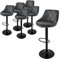 ML-Design Barhocker 6er Set, Bezug aus Samt, Grau, Gepolsterter Barstuhl mit Rückenlehne und Fußstütze, Tresenhocker höhenverstellbar 62-82 cm, 360° drehbar, Bistrohocker Hocker Drehstuhl Barstühle