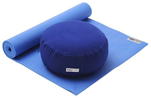 Yogistar Yoga-Set Starter Edition - Meditation (Yogamatte + Kissen) 183 x 61 x 0.4 cm, blau