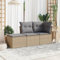 ULUYYUC 3-TLG. Garten-Sofagarnitur, Schlafsofa Gartenbank Schlafsessel Mit Bettfunktion Gästebett Geeignet für Hinterhof Außenbereich Garten Balkon mit Kissen Beige Poly Rattan