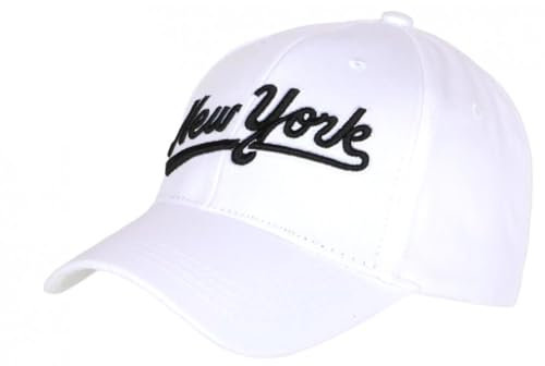 Hip Hop Honour Cap NY, weiß, Vintage, Klasse, aus Baumwolle, Bronxa, Baseball – Herren, weiß, Einheitsgröße