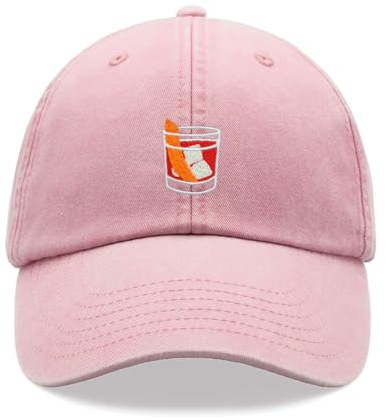 Negroni Cocktail Baseball Cap Vintage Washed Unisex Dad Hat Verstellbar, rose, Einheitsgröße