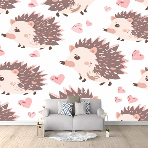 Art Fototapete Tier Igel 350 x 256 cm - Vlies Tapeten Moderne Wand Dekoration für Wohnzimmer, Schlafzimmer Büro und Flur, Design Wandtapete Design