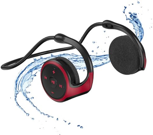 Mokeum Auriculares deportivos inalámbricos Bluetooth, Bluetooth 5.0 con banda para el cuello alrededor de la cabeza, ligeros, plegables, inalámbricos, deportivos, a prueba de sudor, para gimnasio,