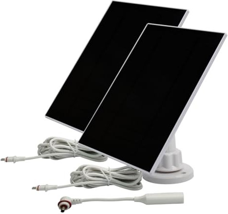 SKYWORLD Ring Camera Solar Panel. 2Pcs Ring Solar Panel Charger Compatible with Ring Stick Up Cam/Pro Battery,Ring Spotlight Cam Plus/Pro(Battery)&Other USB-C/DC3.5 Plug Camera,6V4W Fast Charger