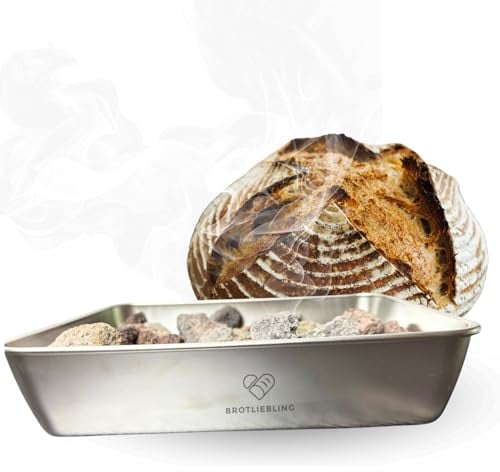 Dampfschüssel mit Lavasteinen: Perfektes Brot backen mit Wasserdampf – Knuspriges Brot wie vom Profibäcker - Dampfschale zum Brotbacken
