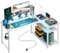 COMHOMA L Shaped Gaming Desk 110x80CM with Power Outlets Corner Computer Desk with Shelves Headphone Hook PC Table Workstation for Home Office Bedroom (White, 110CM)