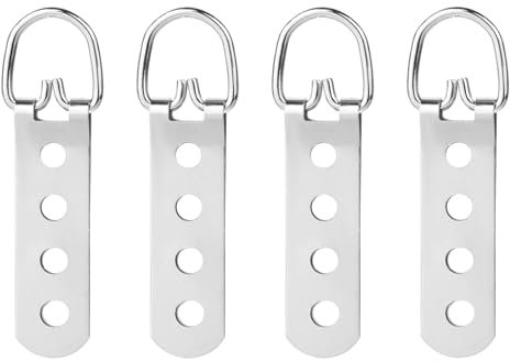 4 Stück D-Ring-Bildaufhänger,Bildaufhänger für Schwere Bilder,Schrauben Bilderaufhänger,Aufhänger für Bilder Mit 16 Stück Schrauben,4 Loch Robust Bild Aufhänger zum Aufhängen,von Kunstwerken Rahmen
