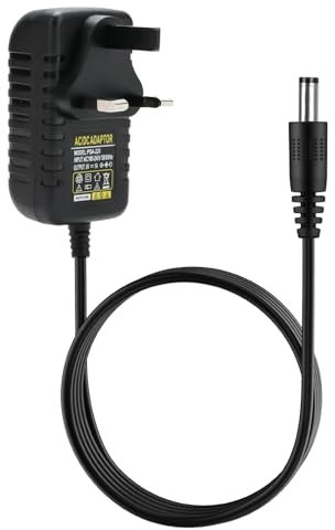 9V Guitar Pedal Power Supply Plug 5.5x2.1mm Negative DC 1A Adapter Compatible with BOSS ME-80/ME-25/PSA-120S/DS-1/RC-1/RC-3/RC-5/GT-1/DD-3/DD-7/FRV-1 for Effects Pedals Piano Keyboards Label Makers
