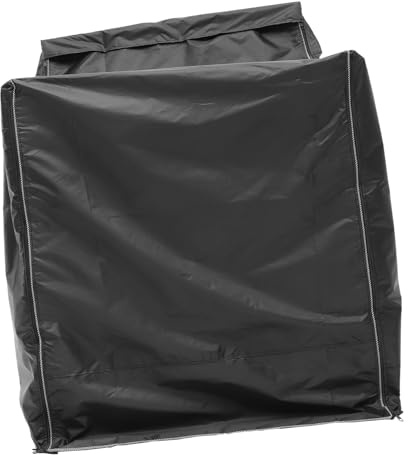 BUGUUYO 210d Black Silver Coated Washing Machine Dustproof Cover Back Tie, Waterproof Full Protective Cover for Automatic Washer and Dryer, Sun Protection Laundry Accessory for Home Use