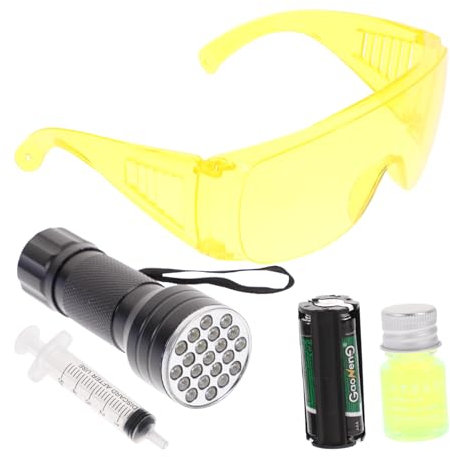 Gatuida Kältemittel im Sommeratmosphäre mit UV Taschenlampe Lecktest Satz und Edelstahl Pflegeset mit Praktischem Aufbewahrungskoffer für Klimaanlagen Dichtheitsprüfung