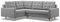 Mebligo - Ecksofa mit Schlaffunktion und Bettkasten Elma, Eckcouch mit Ottomane Links, Sofa L Form (BxTxH) 223 x 172 x 88 cm, Couch Wohnzimmer, Ecke Sofa, Grau (Lux 32)