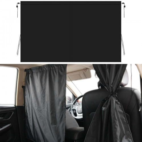 Tenda divisoria per auto, 134 x 78 cm, protezione solare per auto, rimovibile, per finestra, colore nero, oscurante, per camper, campeggio, accessori