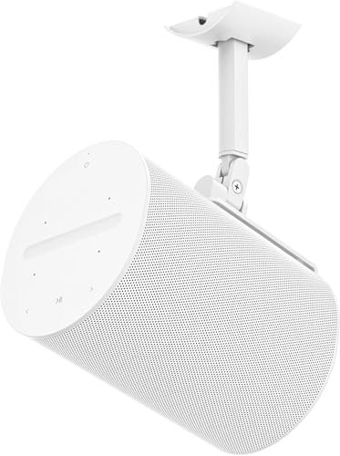 2 in 1 Speaker Wall Mount Backet for Sonos Era 100 Wall Mount or for Sonos Era 100 Ceiling Mount Brackets White with Tilt & Swivel Adjustment for Different Use Needs, Single