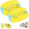 FoiiLiio 2 Piezas Bolsa Lavadora Zapatillas, Bolsa de Lavado para Zapatos Reutilizable con Cremallera, Bolsa de Limpieza de Zapatos, Bolsa para Lavar Zapatillas en Lavadora Antideformación (Amarillo)
