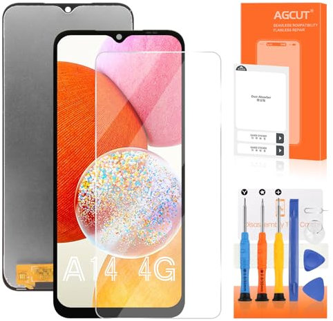 Écran LCD TFT pour Samsung Galaxy A14 4G A145P A145R Remplacement de l'écran pour Galaxy A14 Écran Tactile Digitalizer Assemblée avec Outils (6,6 Pouces, Noir)