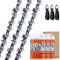 Savior Confezione da 3 catene per motosega per barra da 50,8 cm, calibro 147,3 cm, 76 maglie, passo 0,8 cm, catena di ricambio compatibile con Hyundai 62cc, Timberpro e altre motoseghe
