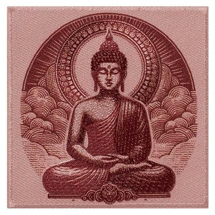 Mono-Quick 14052 Buddha Applikation, Bügelbild, Patch, Aufnäher, ca. 7,5x7,5 cm, Yoga Spirituell
