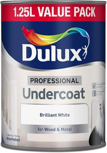 ASA® Dulux Professional Undercoat Paint For Wood & Metal Exterior and Interior Quick Dry Low Odour Brilliant White 1.25L