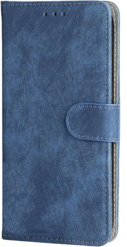 BEEJTUNY Leder Handyhülle für ZTE Blade A56 4G, Hülle Geldbörse mit RFID Schutz, Magnetische Passform Schutzhülle, Integrierte TPU Cover Case.Blau