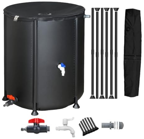 50–1000 l zusammenklappbare Garten-Regentonne, Regenwassersammelfass, tragbarer PVC-Flüssigkeitsbehälter, Reißverschluss und Deckel
