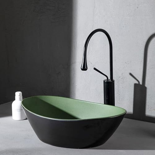 Waschbecken aus Keramik – Aufsatzwaschbecken im Freien mit Armaturen, Steinwaschbecken für Toiletten, Toiletten, Gäste-WC – stilvoll & Design