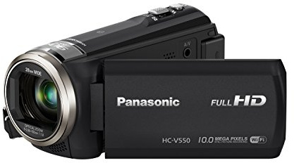 Panasonic HC-V550 Full HD Camcorder - Black (2.51MP, 50x Zoom) 3.0 inch LCD, WiFi (Renewed)