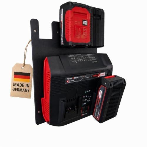 LayerbyLayer 3D Wandhalterung für Einhell Twincharger & Power X-Change Akkus – Ladegeräte Halterung + Akku Wandhalter – 3D-Druck Made in Germany – Werkstatt Ordnungssystem