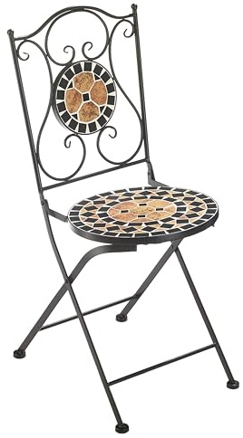 Kobolo Metallklappstuhl Mosaik 39x49x90 cm Schwarz